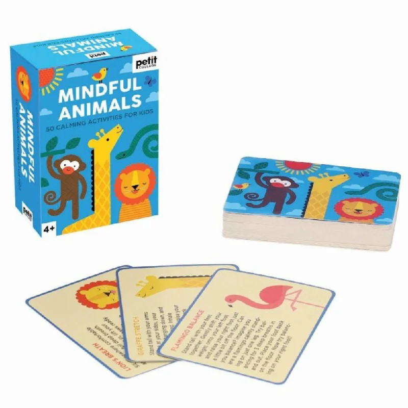 Sustainable Wooden Educational Toys with a Storytelling and Role - Playing SetPetit Collage Mindful Animals - Calming Activity Cards Multi-Coloured