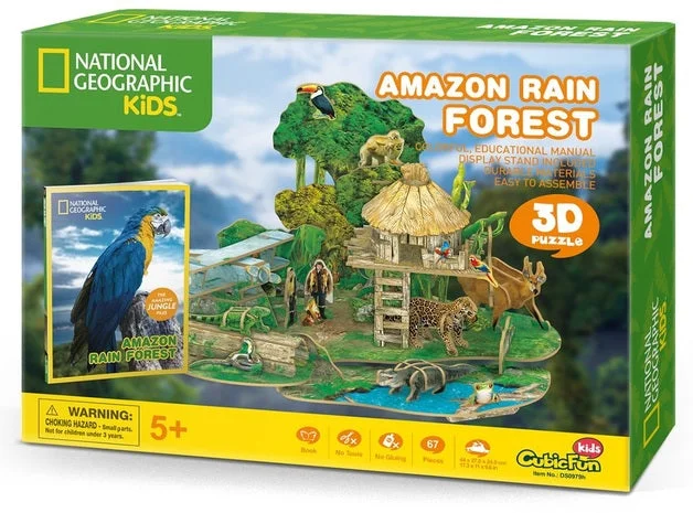 High - Grade Solid Wood Educational Toys for Improving Hand - Eye CoordinationRain Forest 3D Puzzle