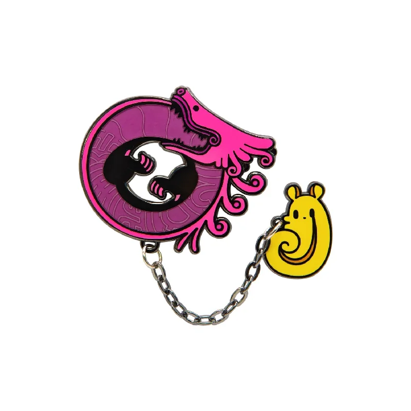 Interactive Video Games Toy Storytelling Sets Inspired by Story - Driven Indie GamesRain World - Pink Lizard Hanger Pin