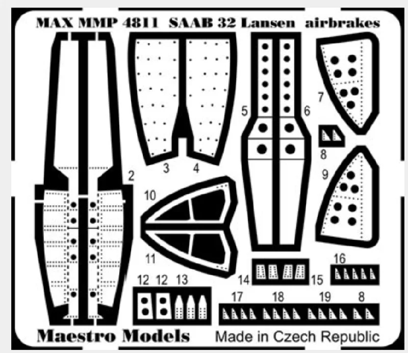 DIY Solid Wood Airplane Models Toys for Aviation HobbyistsSAAB A32/J32/S32 Lansen Airbrake Set