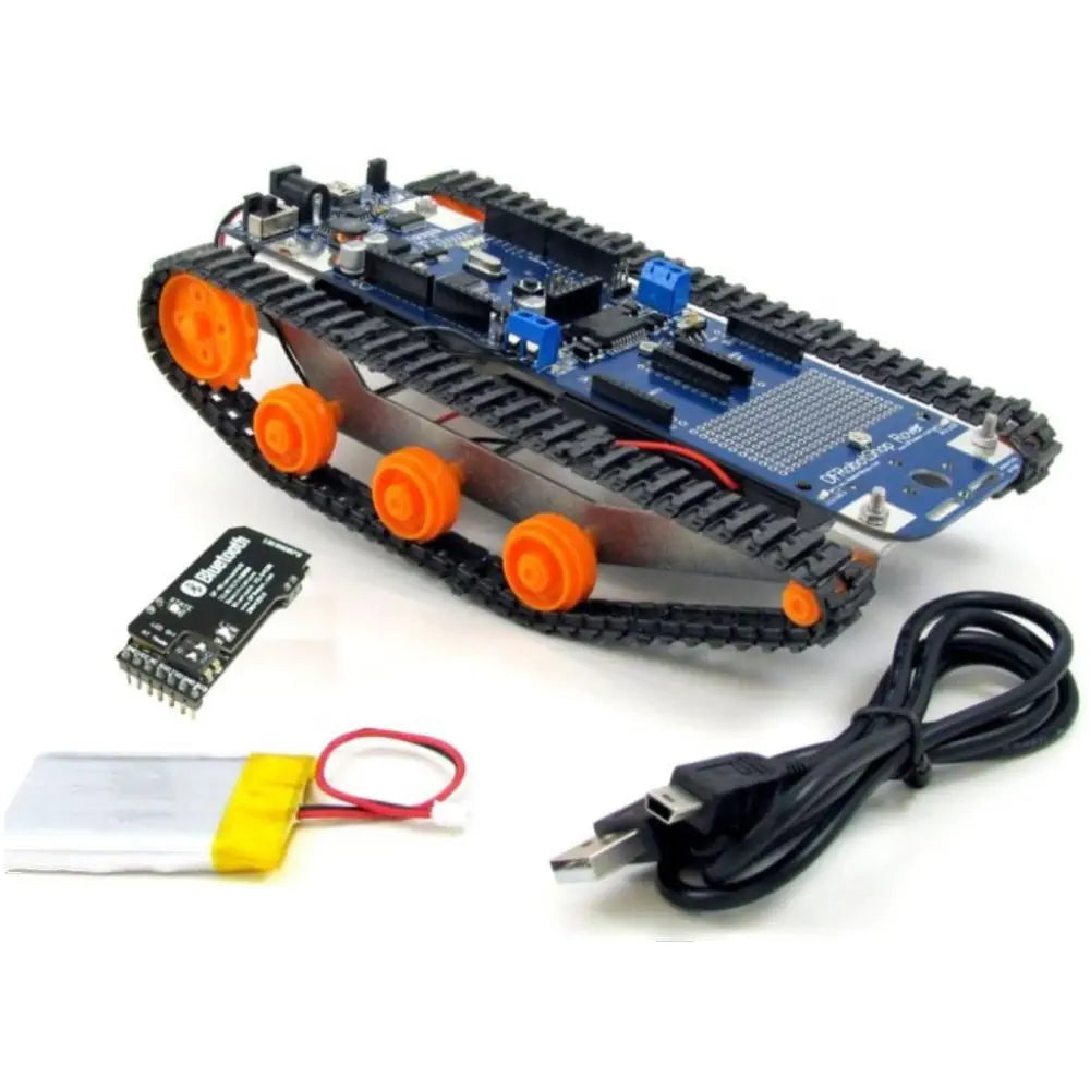 Battery - Operated Wooden Robots with a Racing - Car Shape for High - Energy PlayDFRobotShop Rover V2 - Arduino Compatible Tracked Robot (Bluetooth Kit)