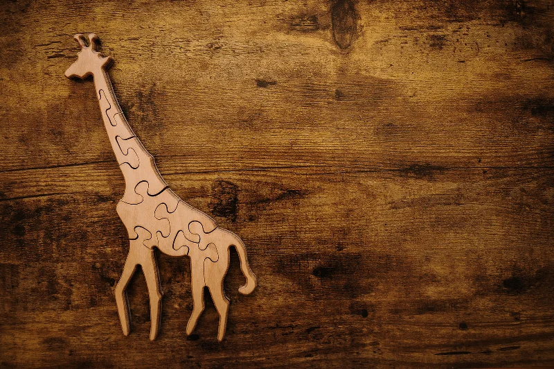 Eco - Friendly Sustainable Wooden Puzzles in Animal Shapes for Environment - Conscious ParentsDouble-Sided Giraffe Puzzle