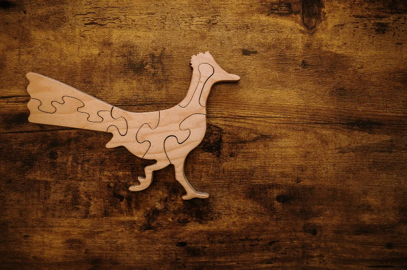 Laser - Cut Wooden Puzzles with Abstract Art Patterns for Art - Loving TeensDouble-Sided Roadrunner Puzzle