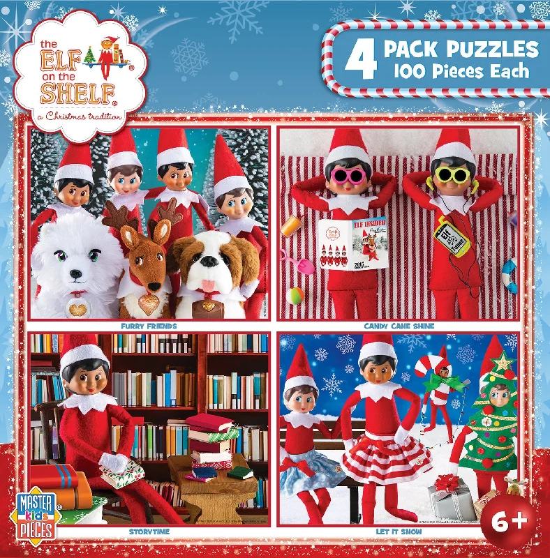 Adjustable - Difficulty Wooden Puzzles with a Castle Theme for Family Bonding TimeElf on the Shelf <br> Elf on the Shelf 4 Puzzle Pack <br> 100 Piece Puzzles