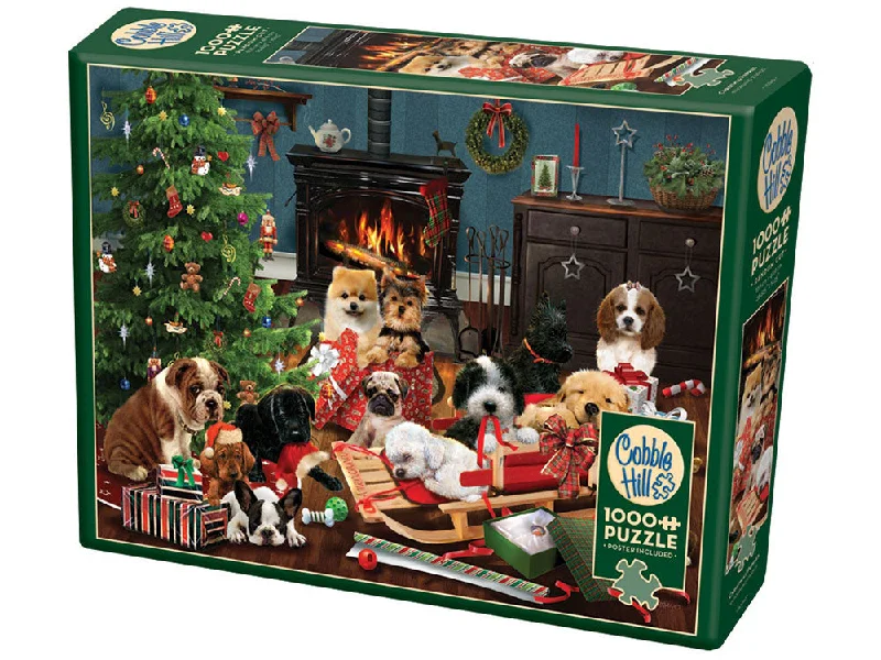 Scented Wooden Puzzles with a Fresh Pine Aroma for a Sensory ExperienceCobble Hill <br>1000 Piece Puzzle <br>Christmas Puppies