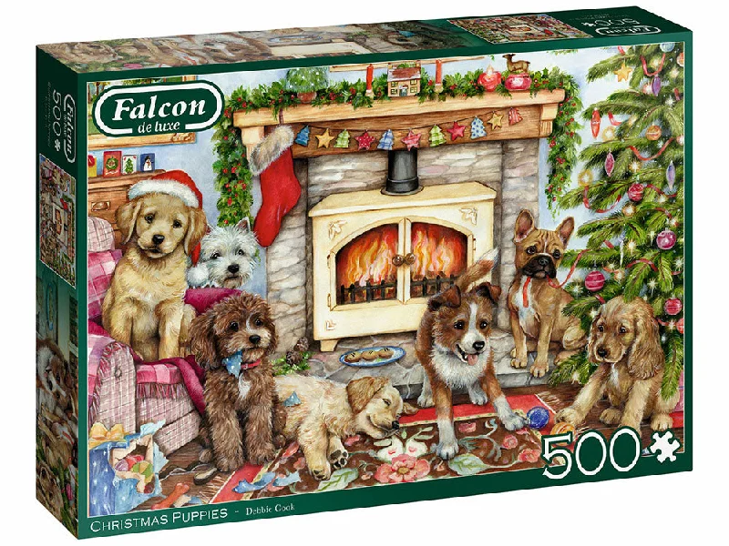 Magnetic Wooden Puzzles with Educational Math Symbols for School - Age ChildrenFalcon de Luxe <br> Christmas Puppies <br> 500 Piece Puzzle