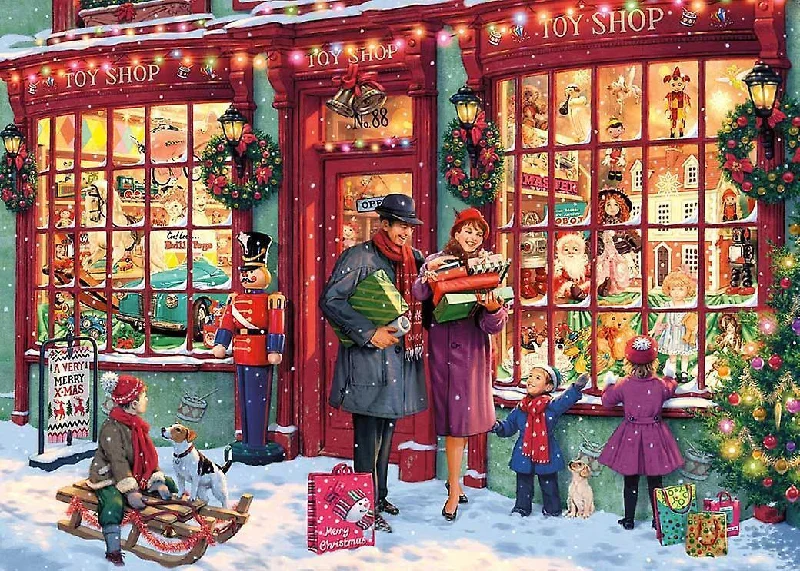 Scented Wooden Puzzles with a Fresh Pine Aroma for a Sensory ExperienceGibsons <br> Christmas Toy Shop <br> 2000 Piece Puzzle