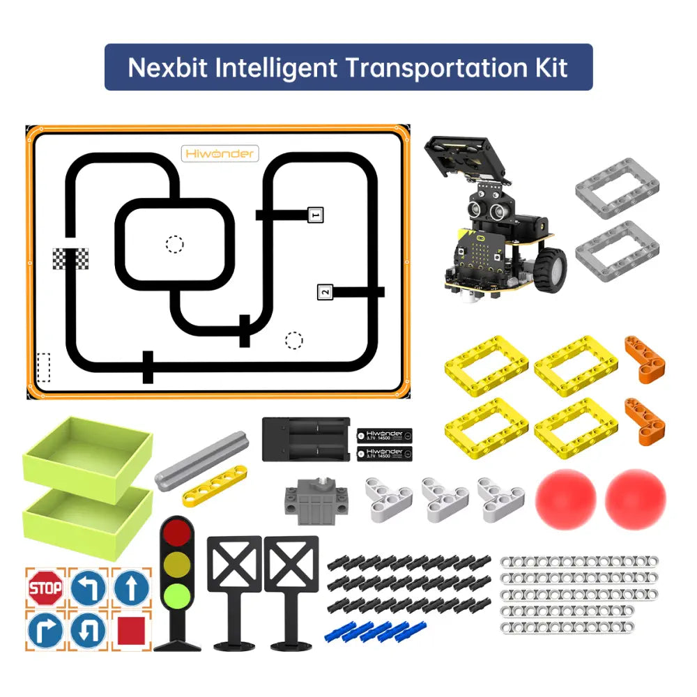 Puzzle - Solving Wooden Robots with a Math - Based Challenge for School - Age KidsAI Vision Robot Nexbit, micro:bit Programming Educational Robot, Support WonderCam Smart Vision Module (Nexbit Intelligent Transportation Kit)