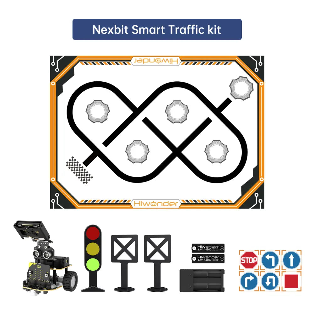 DIY Wooden Educational Robots for Kids' Science Learning at HomeAI Vision Robot Nexbit, micro:bit Programming Educational Robot, Support WonderCam Smart Vision Module (Nextbit Smart Traffic Kit with microbit )