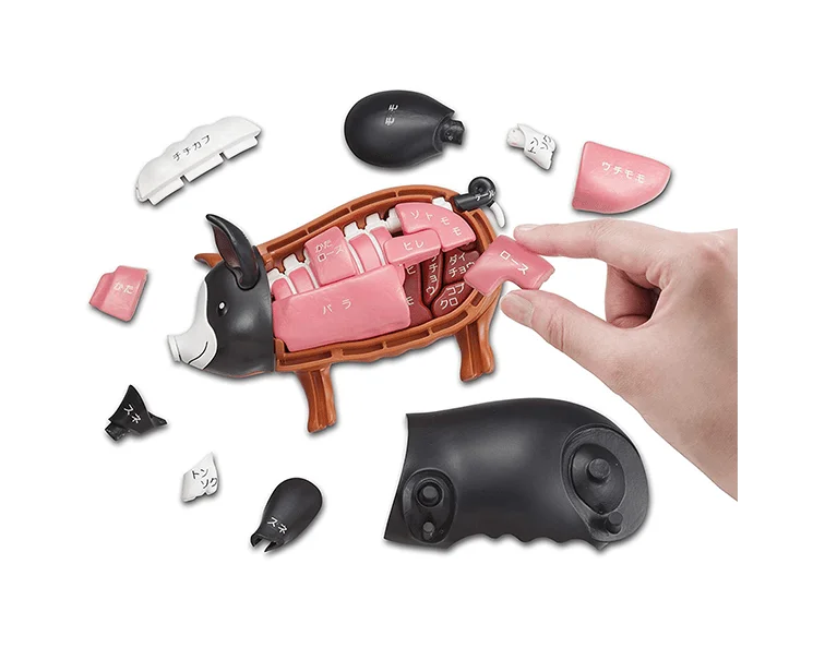 Puzzle - Swapable Wooden Puzzles with a Circus Theme for Community ExchangesIttougai Meat Puzzle: Pig