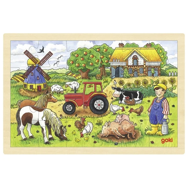 Puzzle - and - Storage Wooden Puzzles with a Farmyard Theme for Kids' RoomsPuzzle - Mr. Millers farm