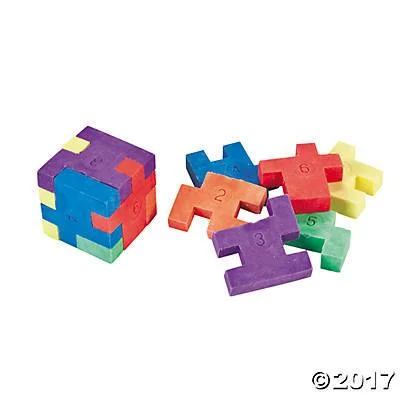 Glow - in - the - Dark Wooden Puzzles of Starry Sky for Nighttime AmusementPuzzle Erasers | 12ct