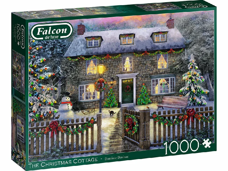 3D Wooden Puzzles of Historic Buildings with Intricate Details for Puzzle CollectorsFalcon de Luxe <br> The Christmas Cottage <br> 1000 Piece Puzzle