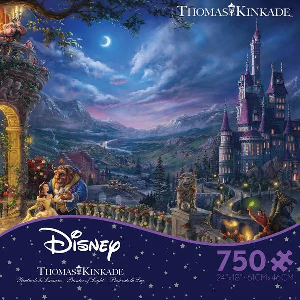 Puzzle - Swapable Wooden Puzzles with a Circus Theme for Community ExchangesThomas Kinkade Disney Dreams <br>750 Piece Puzzle <br> Beauty and the Beast Dancing in the Moonlight