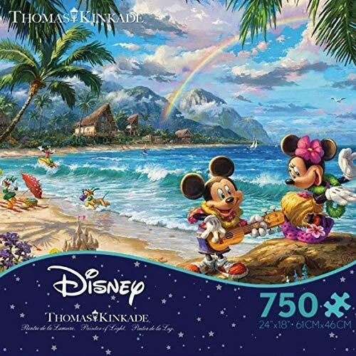 Braille - Labeled Wooden Puzzles for Visually Impaired IndividualsThomas Kinkade Disney Dreams <br> 750 Piece Puzzle <br> Mickey & Minnie in Hawaii