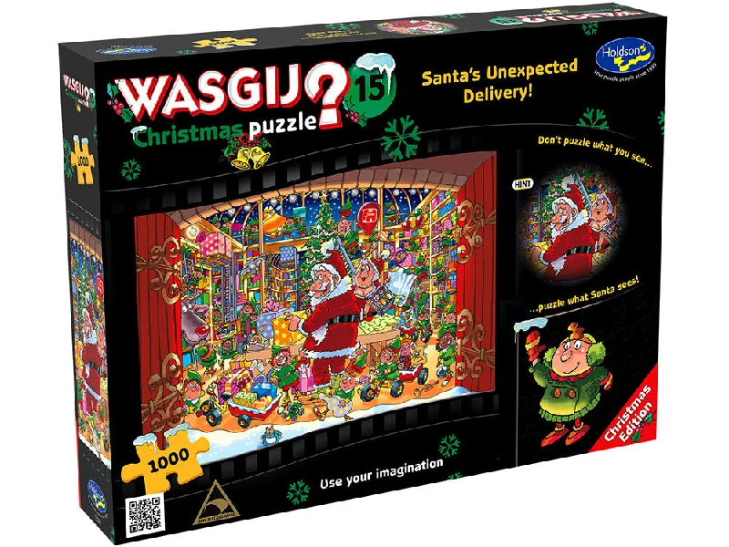 Puzzle - Challenge - Card - Attached Wooden Puzzles with a Sports Theme for Competitive PlayersWASGIJ? Christmas Puzzle <br> Santa's Unexpected Delivery<br> 1000 Piece Puzzle