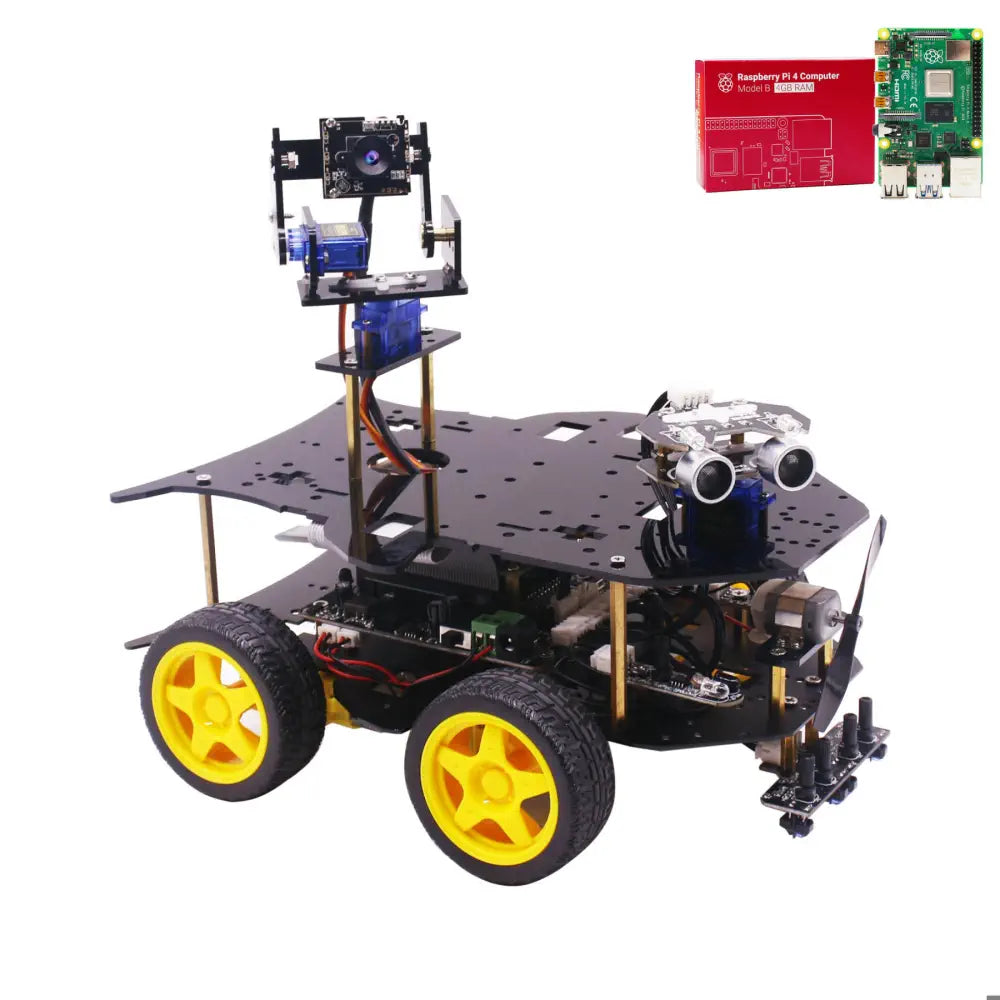 Puzzle - Building Wooden Robots with Interchangeable Parts for Family Bonding TimeYahboom 4WD Smart Robot w/ AI Vision Features for RPi 4B (w/ Raspberry Pi 4B 4G Board)