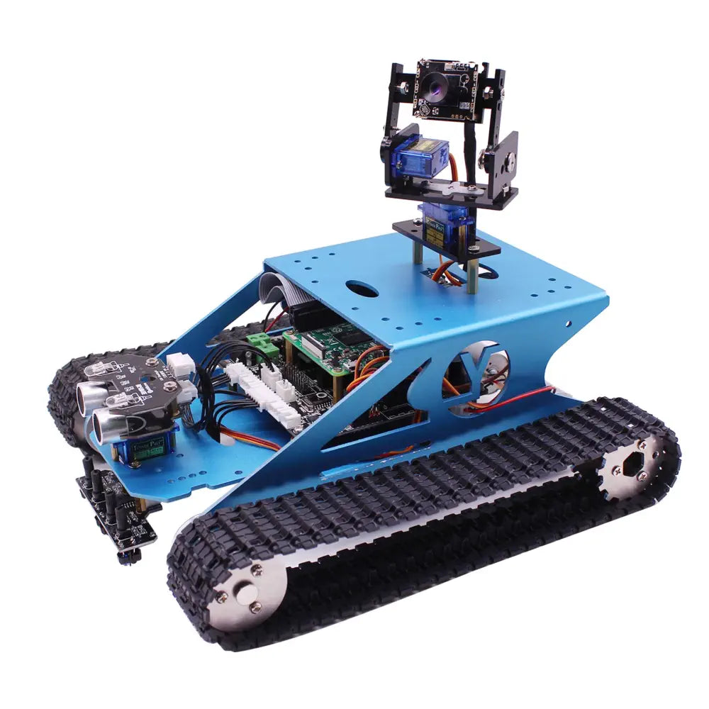 DIY Wooden Educational Robots for Kids' Science Learning at HomeYahboom G1 AI Vision Smart Tank Robot Kit w/ 5G Wifi Video Camera for Raspberry Pi 4B (w/o Raspberry Pi Board)