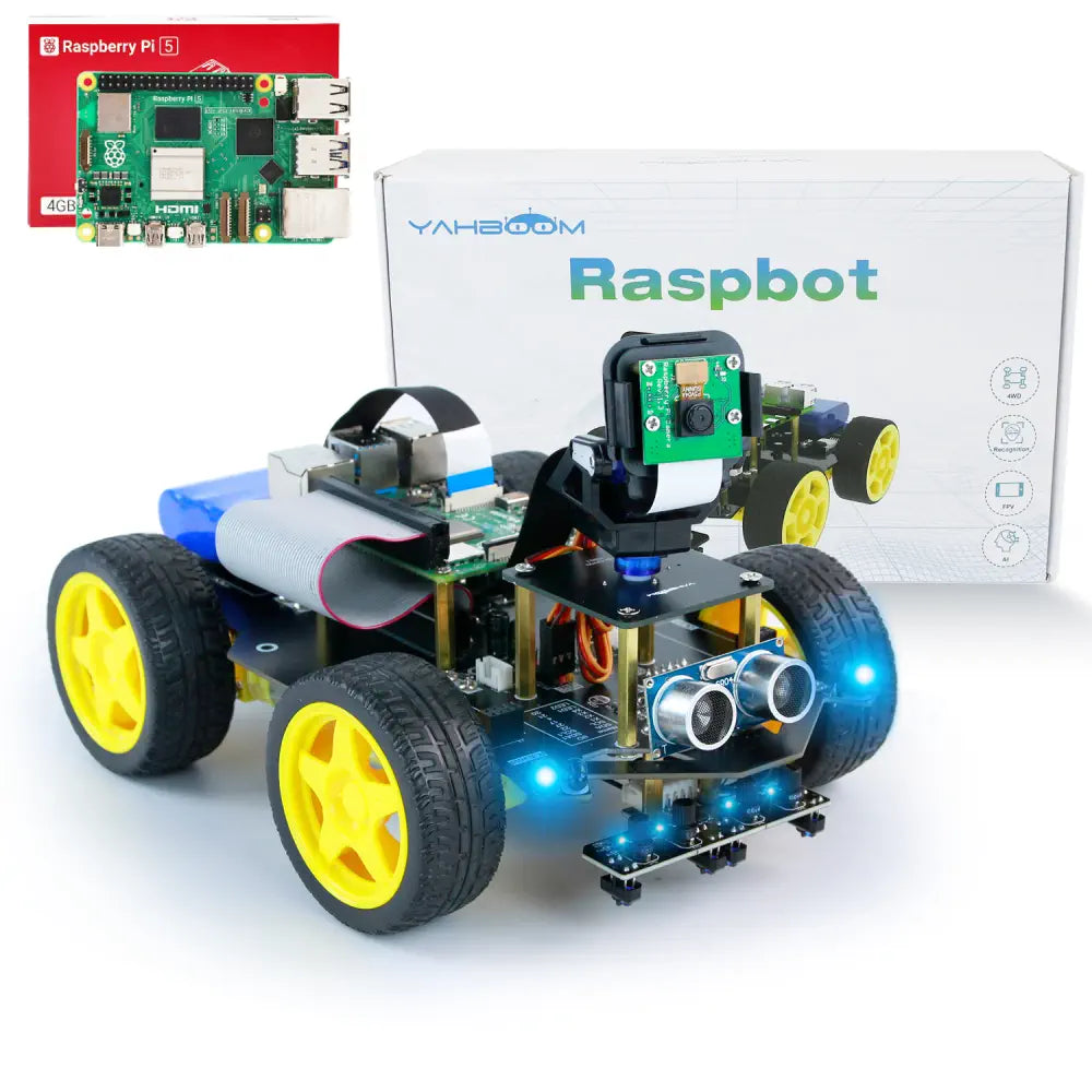 Puzzle - Solving Wooden Robots with a Math - Based Challenge for School - Age KidsYahboom Raspbot AI Vision Robot Car with FPV camera for Raspberry Pi 5(With Raspberry Pi 5 4G Board)