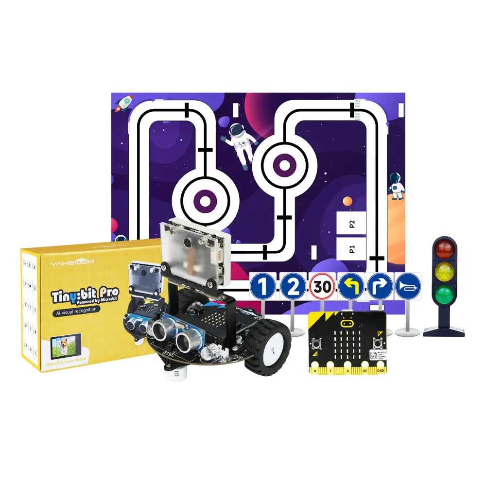 Remote - Controlled Wooden Robots with Light - Up Features for Indoor EntertainmentYahboom Tiny:bit Pro AI visual robot car With Microbit Board